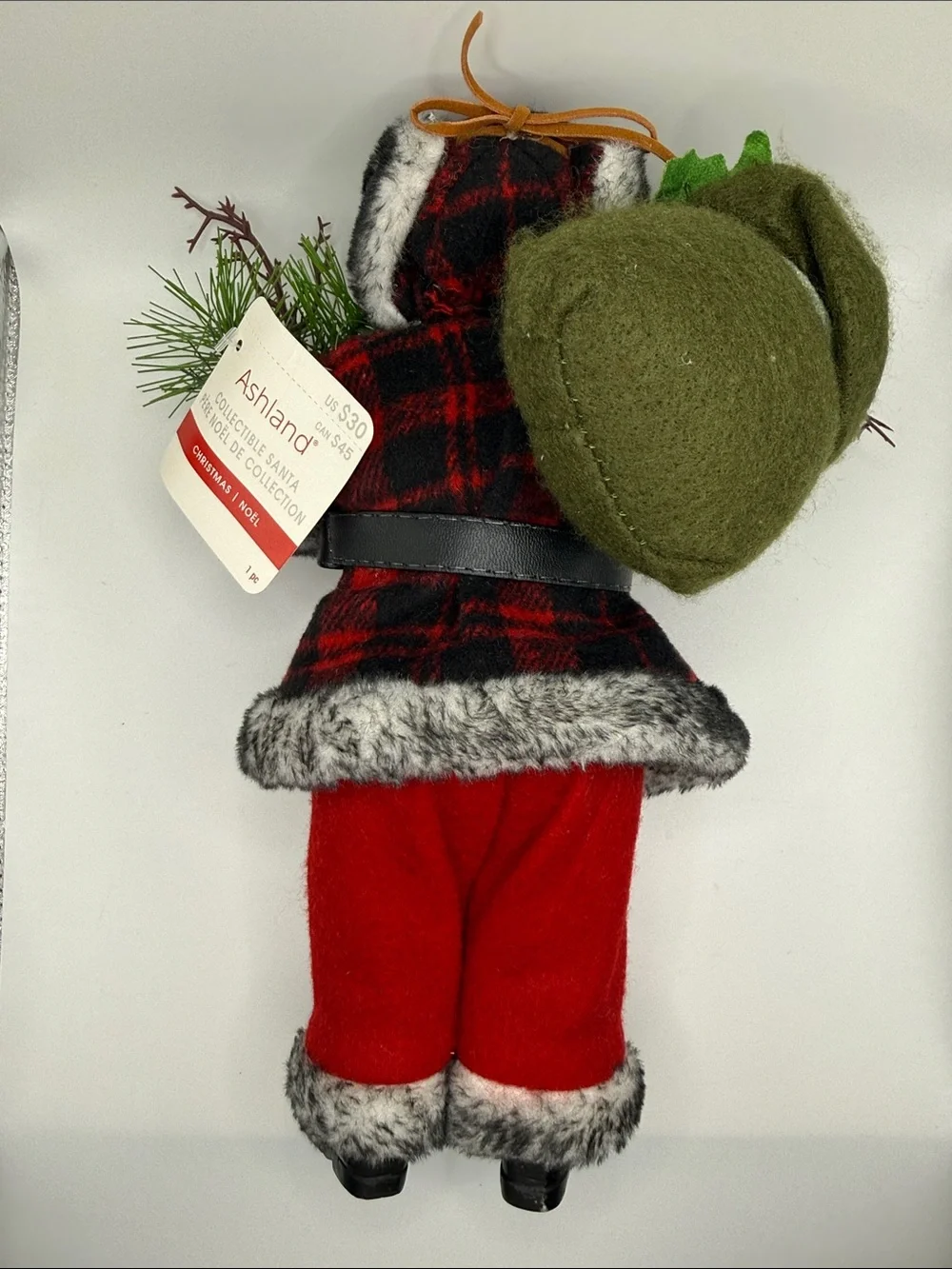 Ashland African American  Santa Claus in Red and Black Plaid Coat 11”